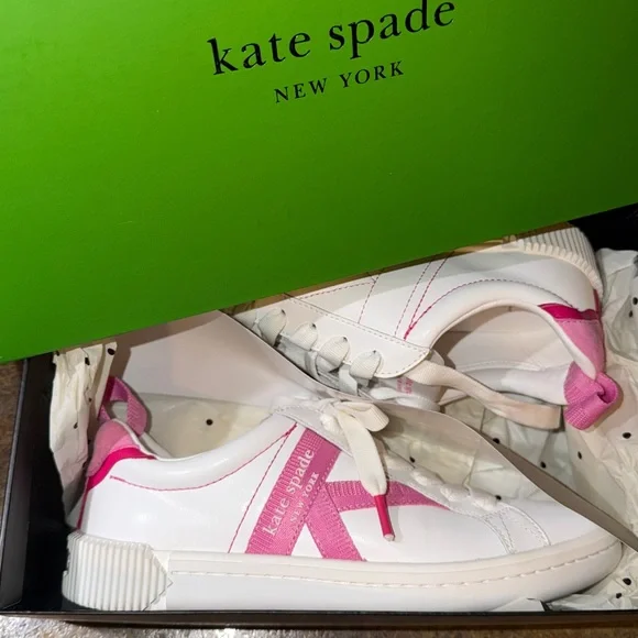 Kate Spade Signature Action Napa Calf Leather Sneakers - Picture 3 of 13